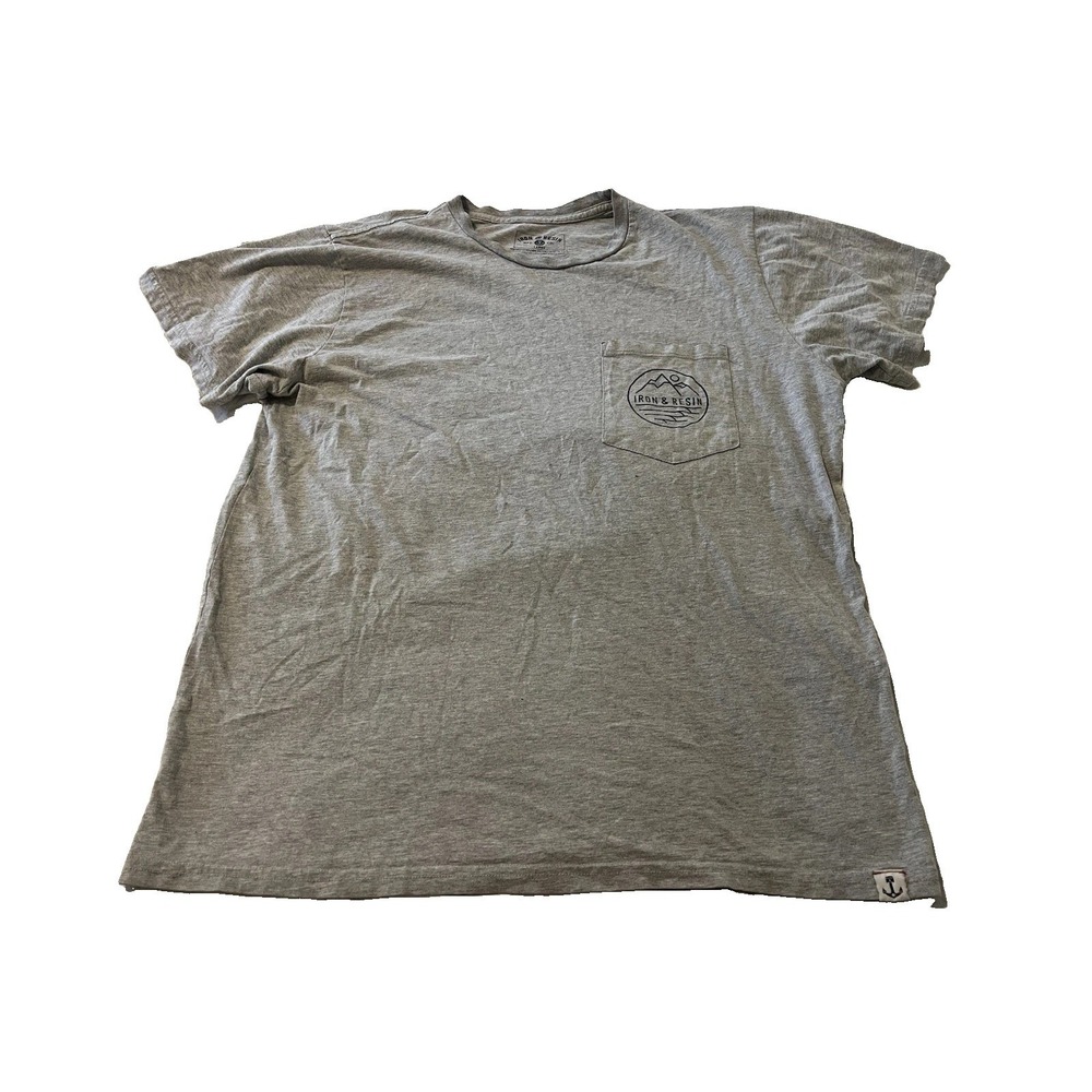 Iron & Resin Shirt Mens L Gray Pocket Graphic T Shirt